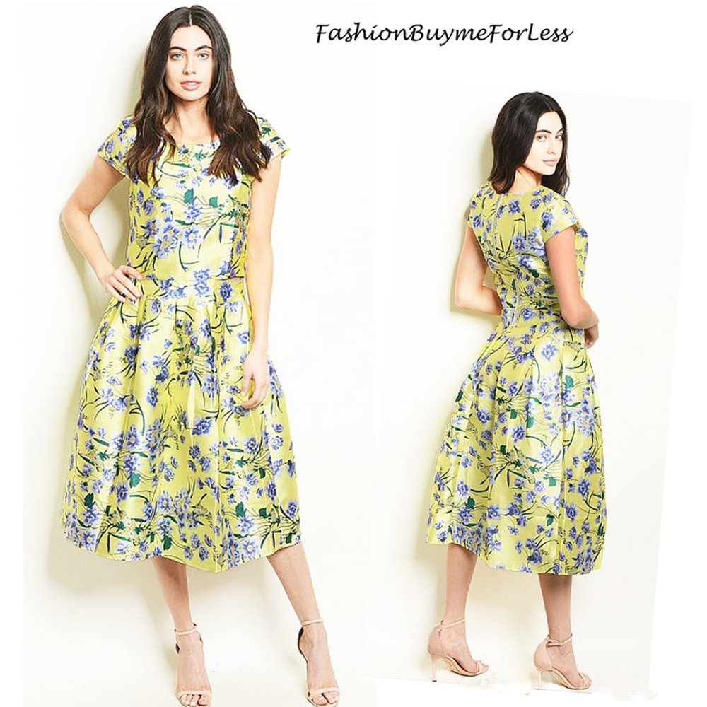 London Faux Silk Taffeta Top & Skirt Dress Set NEW